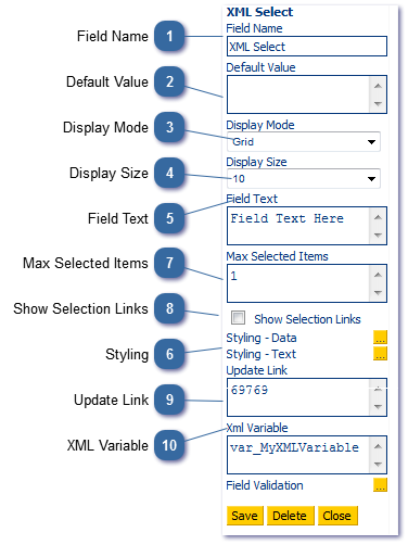 Legacy Control - XML Select