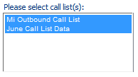 1. Select Call List(s)