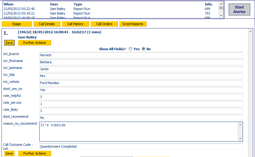 2. View/Edit Call Details