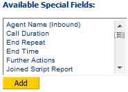 4. Available Special Fields